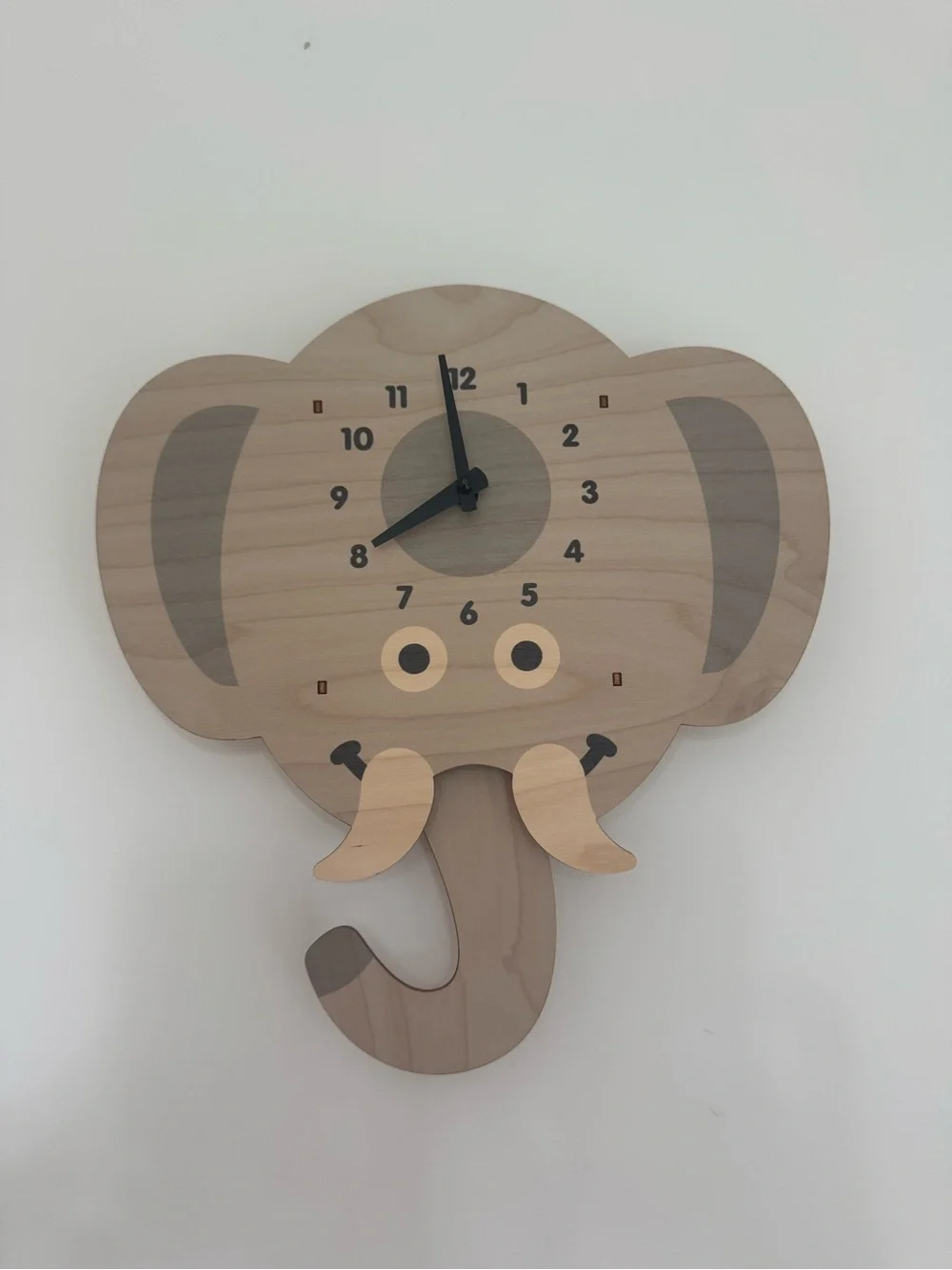 Pendulum Elephant Wall Clock - Playful Nursery Decor